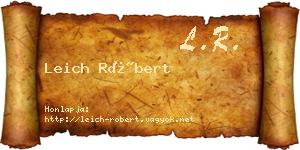 Leich Róbert névjegykártya