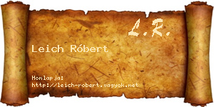 Leich Róbert névjegykártya